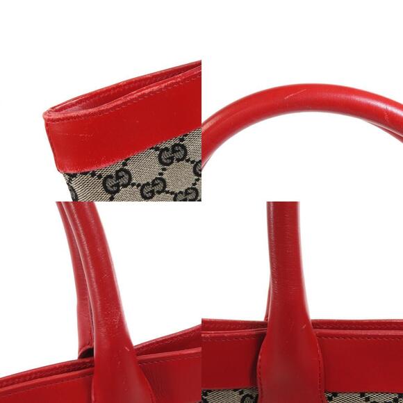 Gucci GG Tote Bag Canvas Leather - Picture 8 of 10